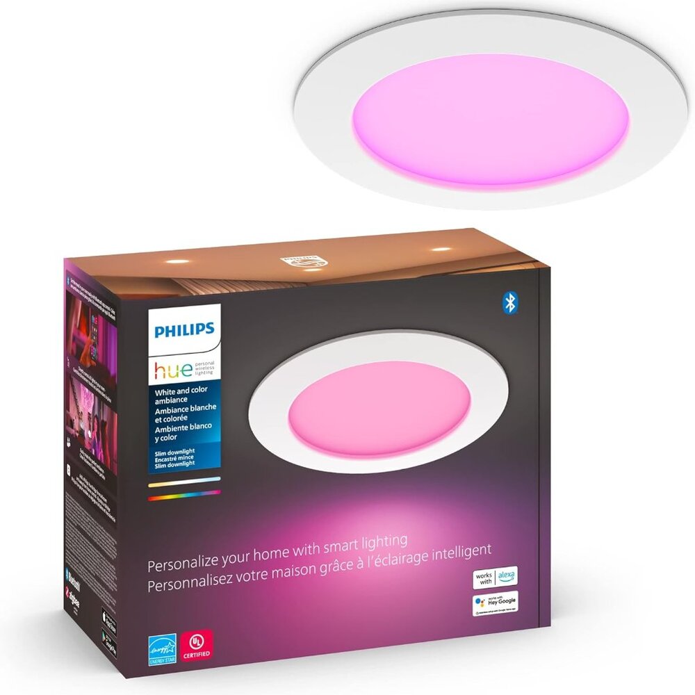 Philips Hue Smart Slim 5/6-inch LED Downlight White and Color Ambiance Light